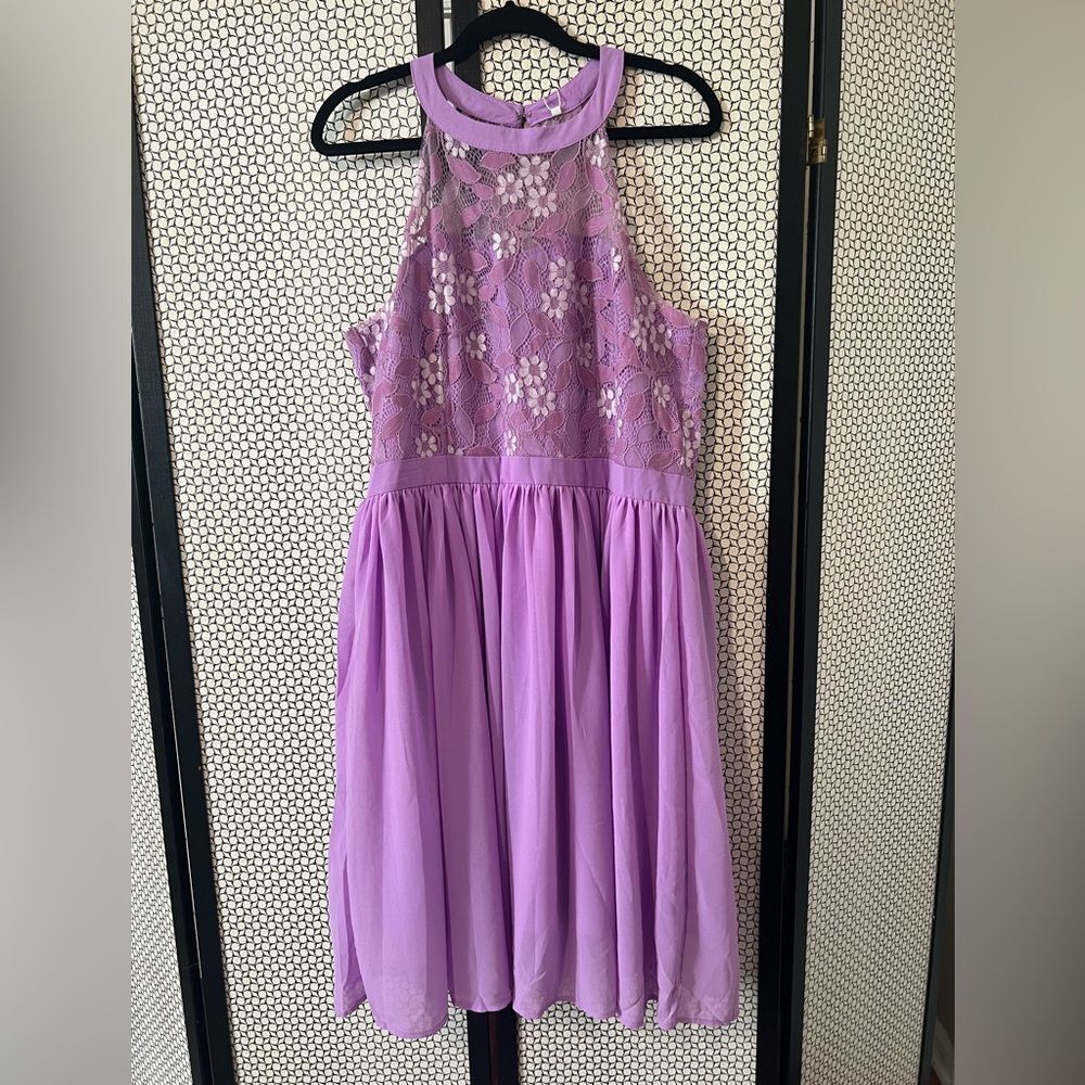 IWEMEK Lavender Lace Halter Dress – NWT – Size 2XL
